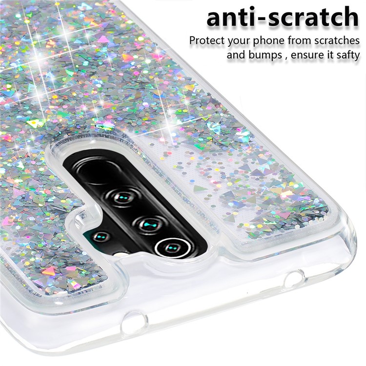 Floating Glitter Sequins TPU Cell Shell Cover for Xiaomi Redmi Note 8 Pro - Silver-5