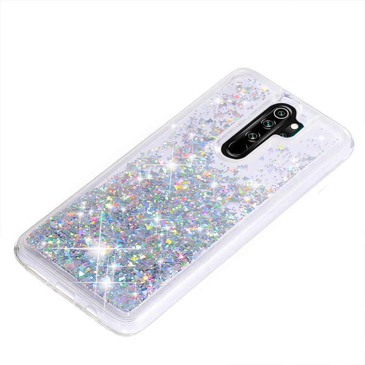 Floating Glitter Sequins TPU Cell Shell Cover for Xiaomi Redmi Note 8 Pro - Silver-6