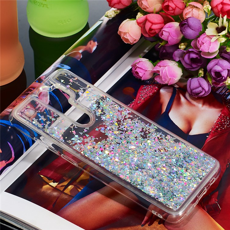 Floating Glitter Sequins TPU Cell Shell Cover for Xiaomi Redmi Note 8 Pro - Silver-7