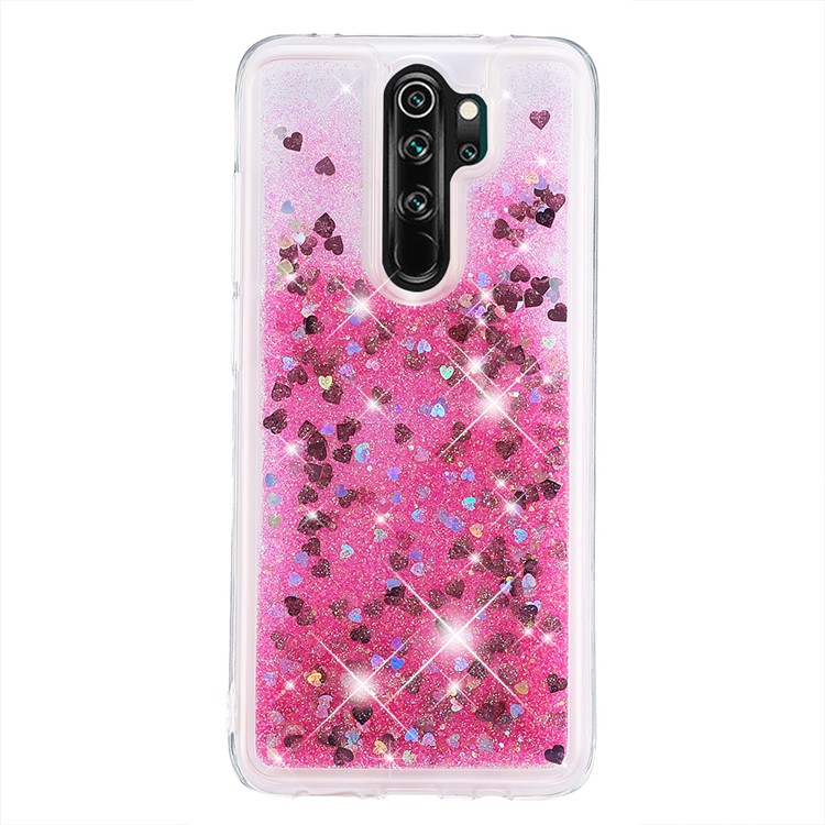 Floating Glitter Sequins TPU Cell Shell Cover for Xiaomi Redmi Note 8 Pro - Pink-2