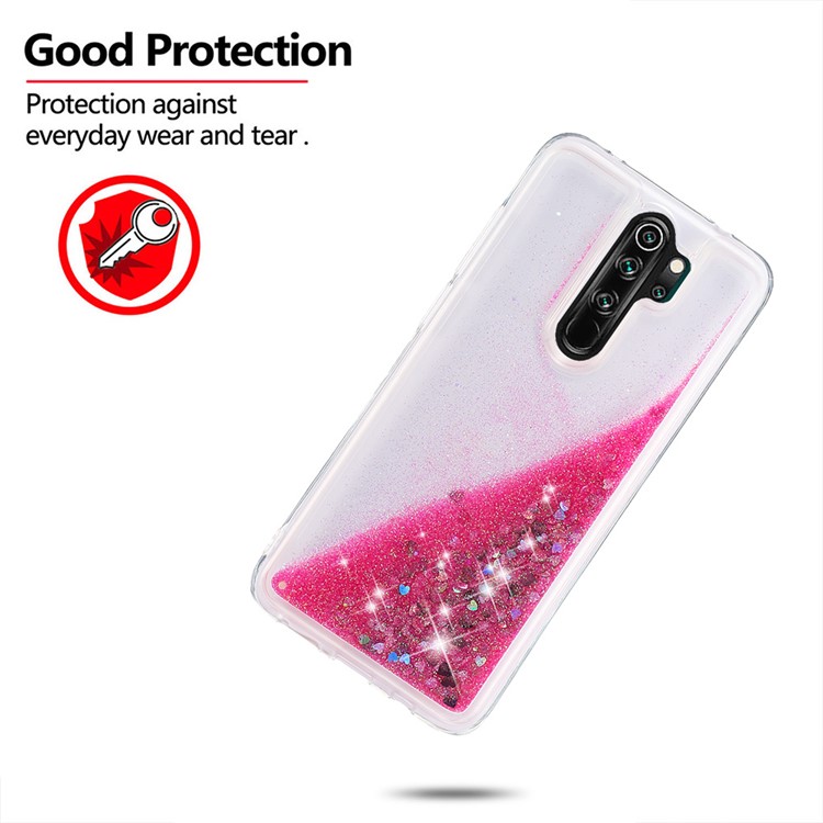 Floating Glitter Sequins TPU Cell Shell Cover for Xiaomi Redmi Note 8 Pro - Pink-4