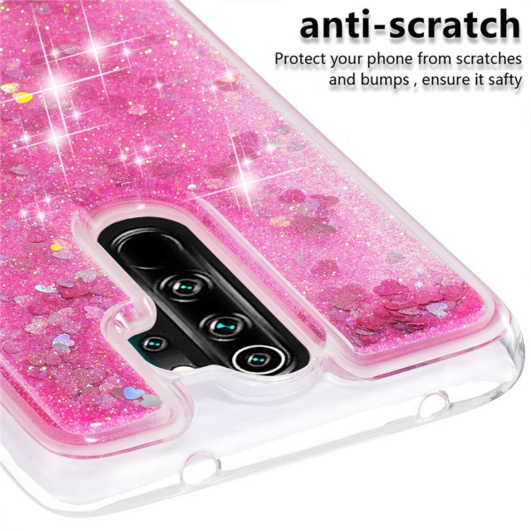 Floating Glitter Sequins TPU Cell Shell Cover for Xiaomi Redmi Note 8 Pro - Pink-5