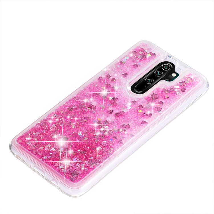 Floating Glitter Sequins TPU Cell Shell Cover for Xiaomi Redmi Note 8 Pro - Pink-6