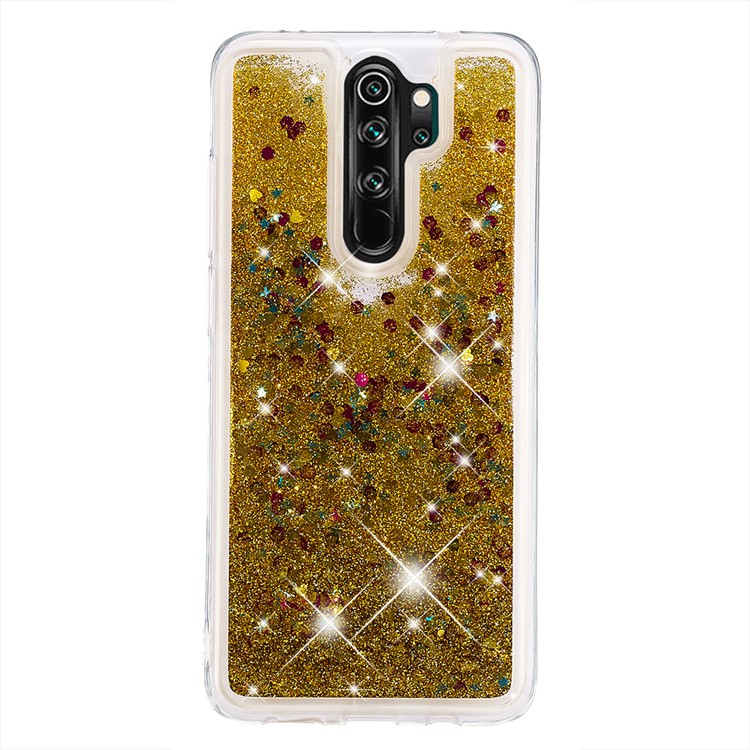 Floating Glitter Sequins TPU Cell Shell Cover for Xiaomi Redmi Note 8 Pro - Gold-2