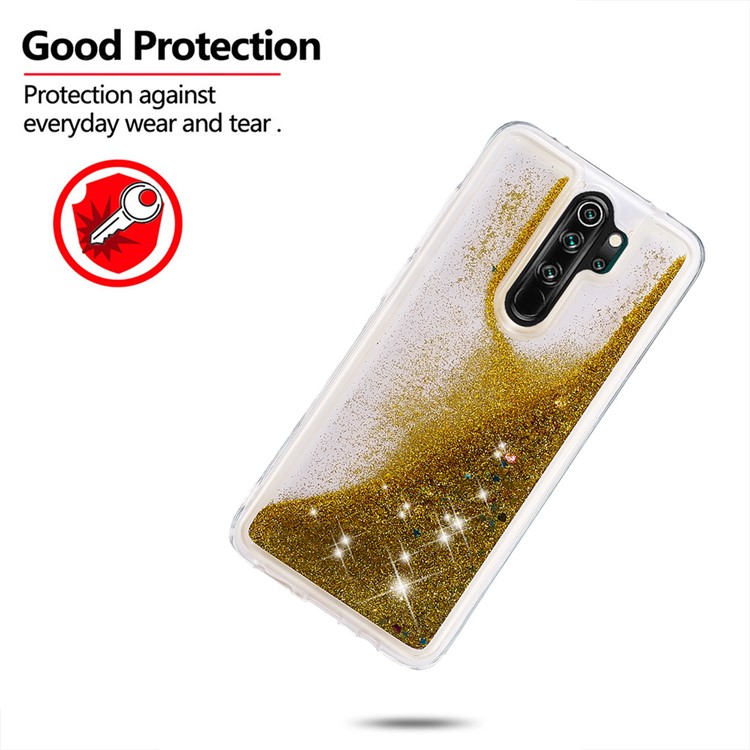 Floating Glitter Sequins TPU Cell Shell Cover for Xiaomi Redmi Note 8 Pro - Gold-4