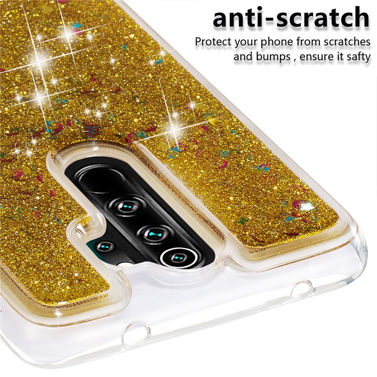 Floating Glitter Sequins TPU Cell Shell Cover for Xiaomi Redmi Note 8 Pro - Gold-5