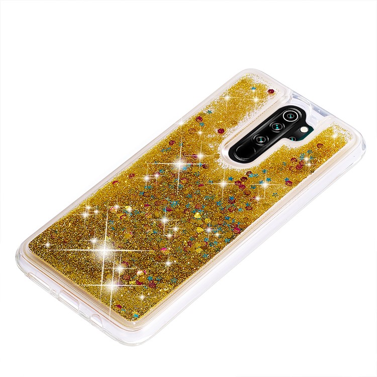Floating Glitter Sequins TPU Cell Shell Cover for Xiaomi Redmi Note 8 Pro - Gold-6