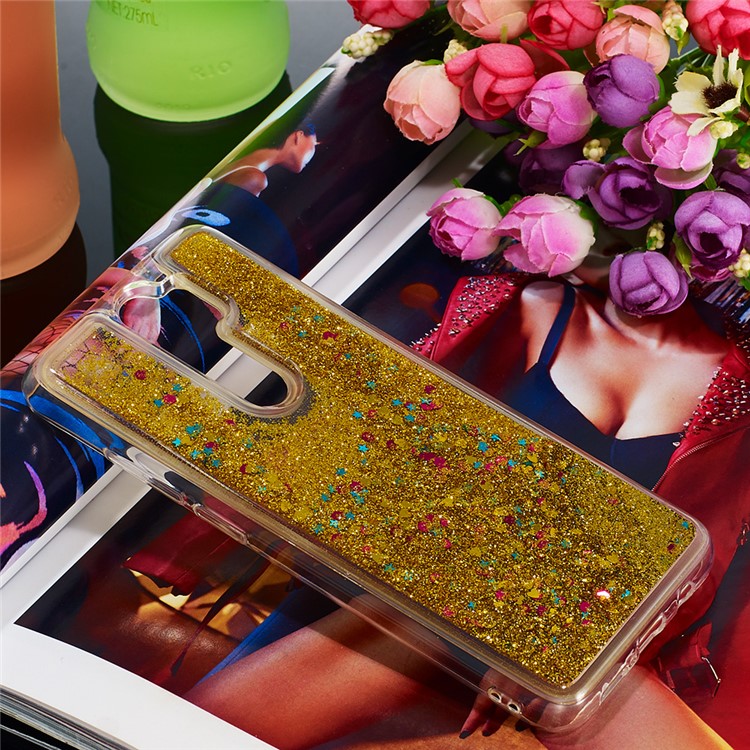 Floating Glitter Sequins TPU Cell Shell Cover for Xiaomi Redmi Note 8 Pro - Gold-7