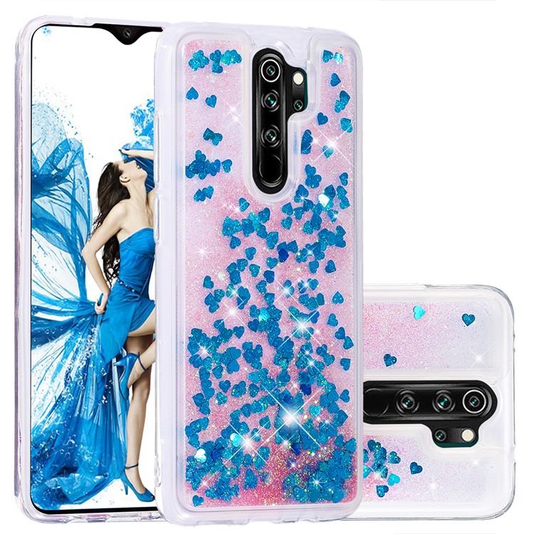 Floating Glitter Sequins TPU Cell Shell Cover for Xiaomi Redmi Note 8 Pro - Blue-1