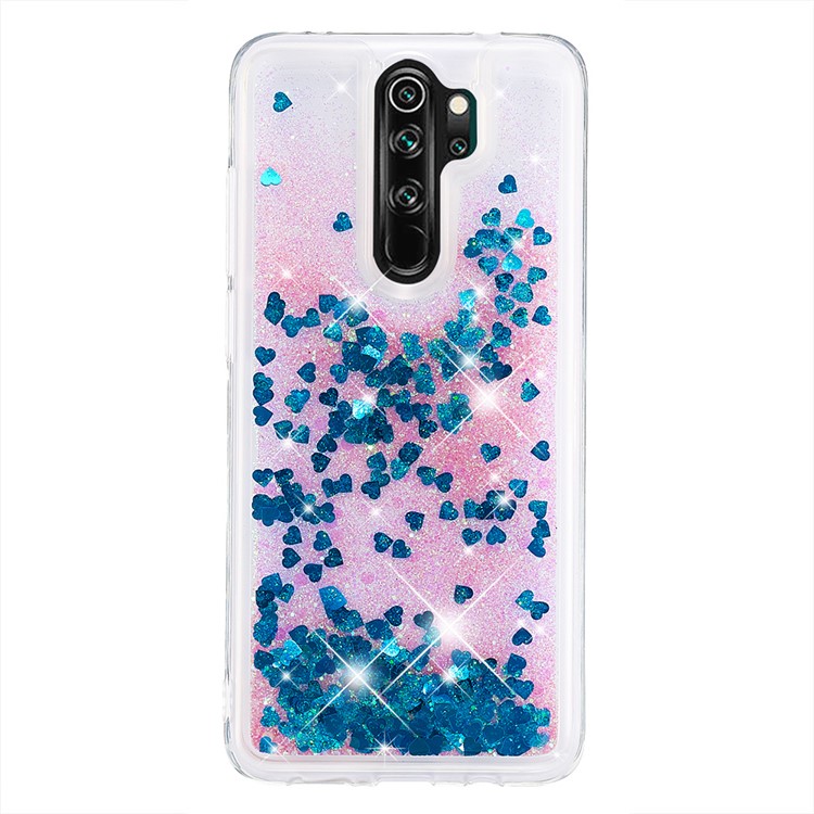 Floating Glitter Sequins TPU Cell Shell Cover for Xiaomi Redmi Note 8 Pro - Blue-2
