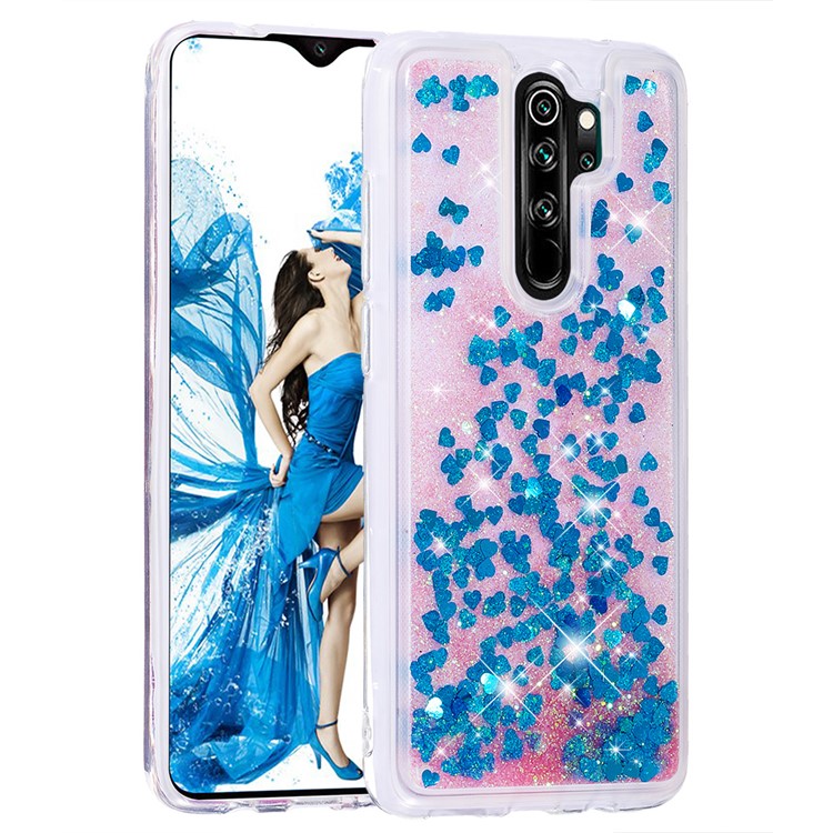 Floating Glitter Sequins TPU Cell Shell Cover for Xiaomi Redmi Note 8 Pro - Blue-3