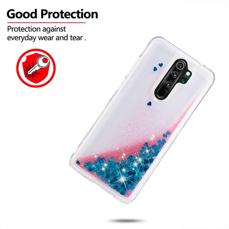 Floating Glitter Sequins TPU Cell Shell Cover for Xiaomi Redmi Note 8 Pro - Blue-4