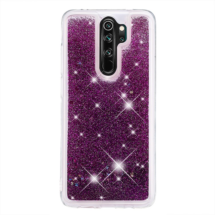 Floating Glitter Sequins TPU Cell Shell Cover for Xiaomi Redmi Note 8 Pro - Purple-2