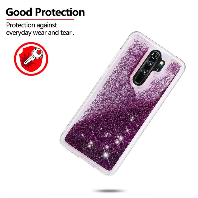 Floating Glitter Sequins TPU Cell Shell Cover for Xiaomi Redmi Note 8 Pro - Purple-4
