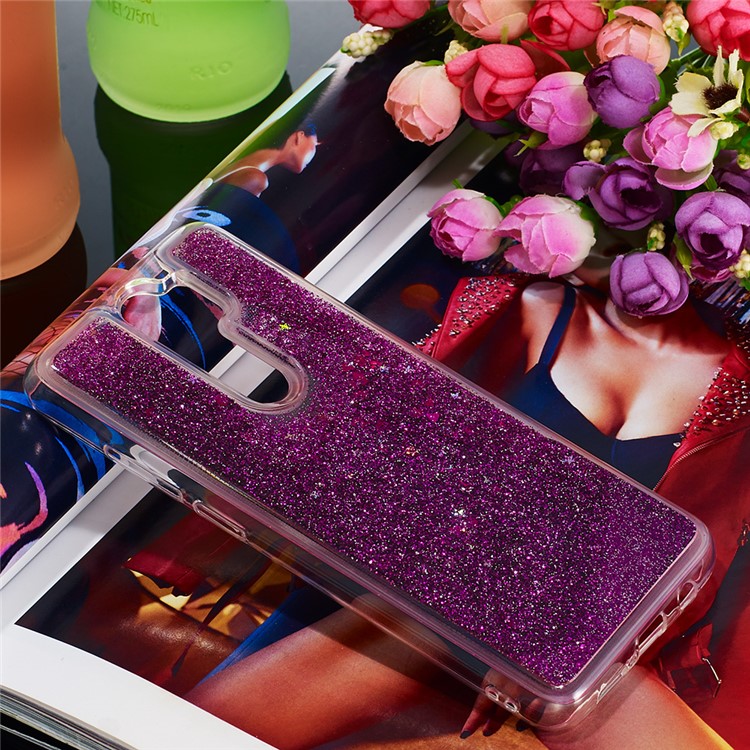 Floating Glitter Sequins TPU Cell Shell Cover for Xiaomi Redmi Note 8 Pro - Purple-7