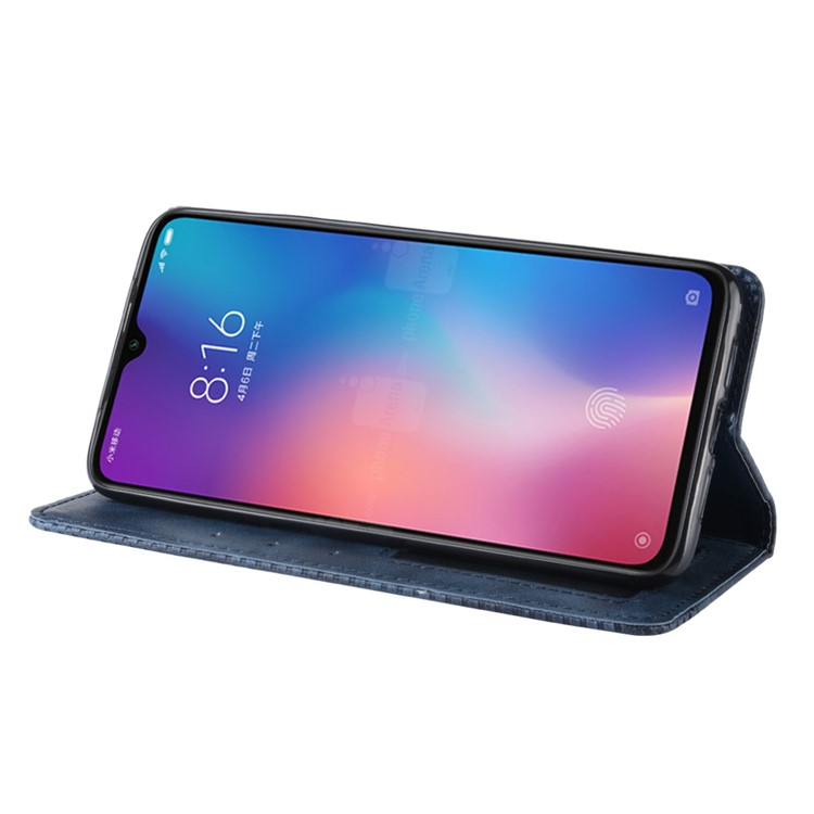 Vintage Style Leather Wallet Casing for Xiaomi Mi 9 Pro 5G - Blue-5
