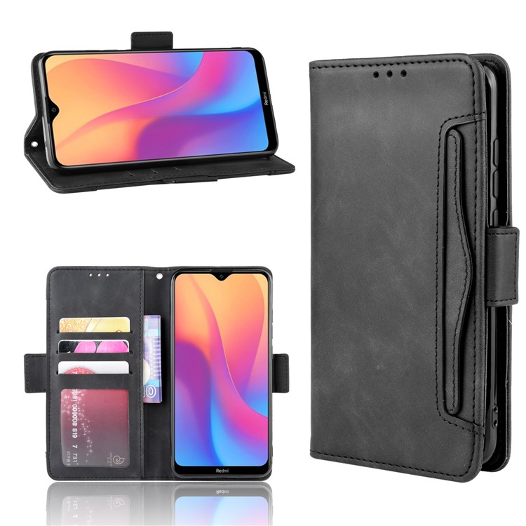 Wallet Leather with Multiple Card Slots Case for Xiaomi Redmi 8A - Black