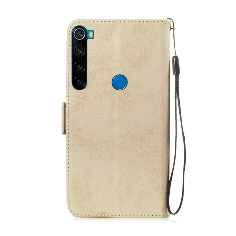 Retro High Quality Leather Wallet Cover for Xiaomi Redmi Note 8 - Gold-3