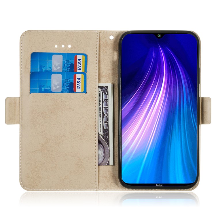 Retro High Quality Leather Wallet Cover for Xiaomi Redmi Note 8 - Gold-8