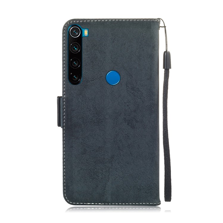 Retro High Quality Leather Wallet Cover for Xiaomi Redmi Note 8 - Dark Blue-3