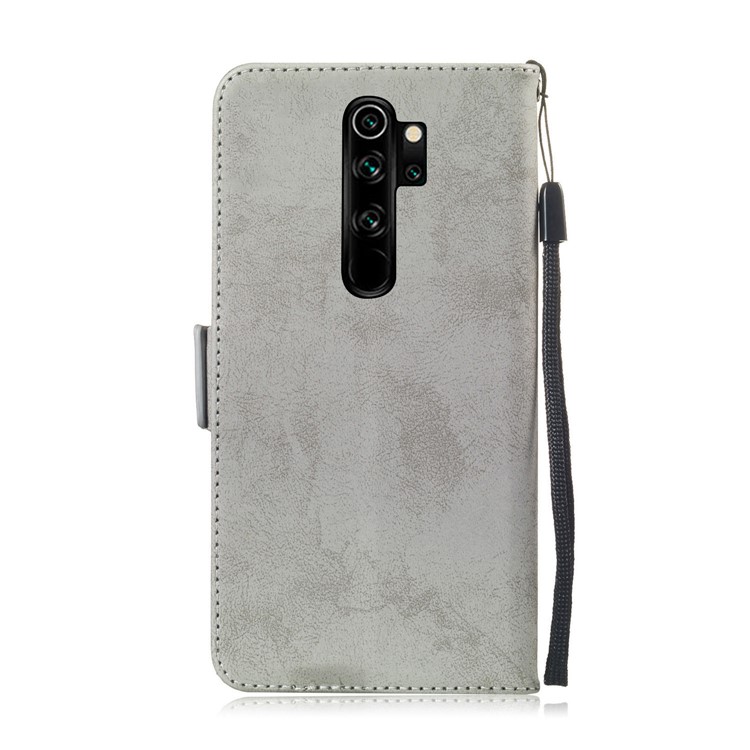 Retro Style PU Leather Flip Shell Cover for Xiaomi Redmi Note 8 Pro - Grey-3