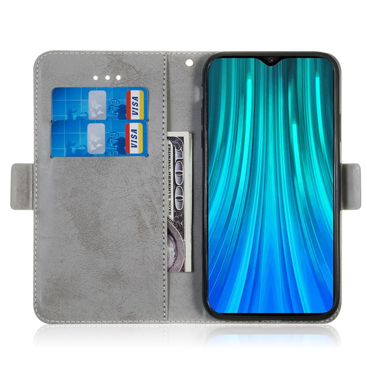 Retro Style PU Leather Flip Shell Cover for Xiaomi Redmi Note 8 Pro - Grey-8