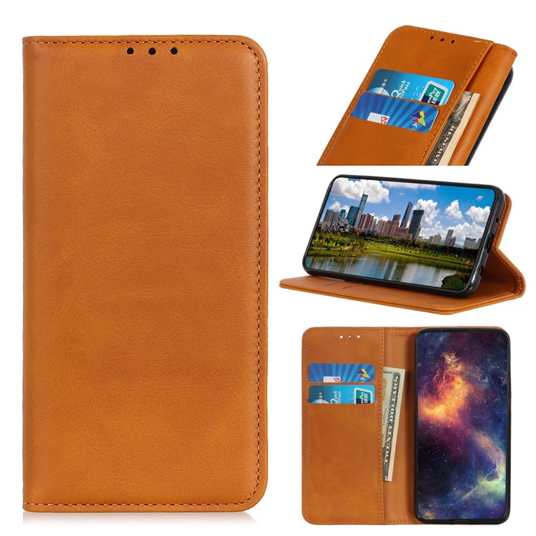 Split Leather Auto-absorbed Covering for Xiaomi Redmi 8A - Brown-1