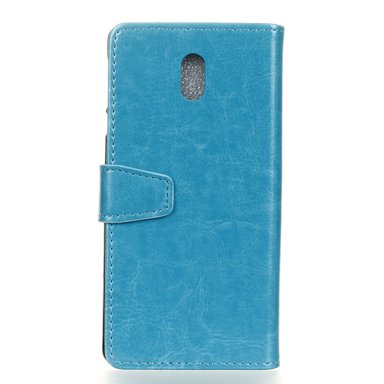 For Xiaomi Redmi 8A Crazy Horse Skin Leather Cover - Blue-10