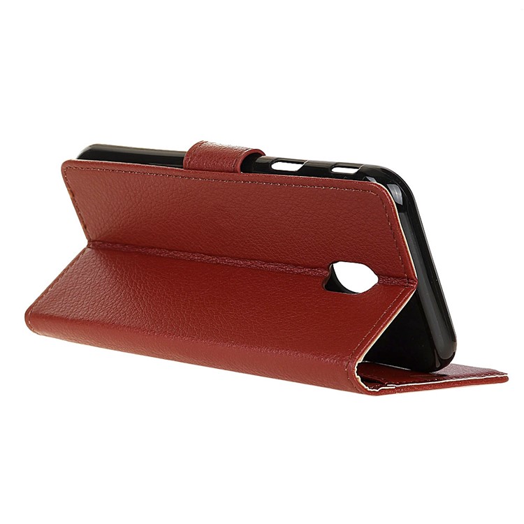 Classic Litchi Texture PU Leather Wallet Phone Shell for Xiaomi Redmi 8A - Brown-11