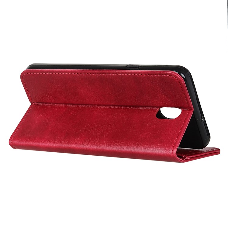 Auto-absorbed Litchi Texture Split Leather Wallet Case for Xiaomi Redmi 8A - Red-8