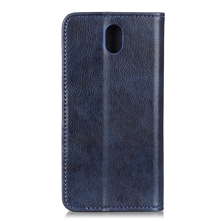 Auto-absorbed Litchi Texture Split Leather Wallet Case for Xiaomi Redmi 8A - Blue-7