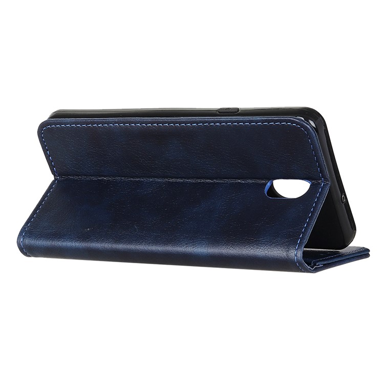 Auto-absorbed Litchi Texture Split Leather Wallet Case for Xiaomi Redmi 8A - Blue-8