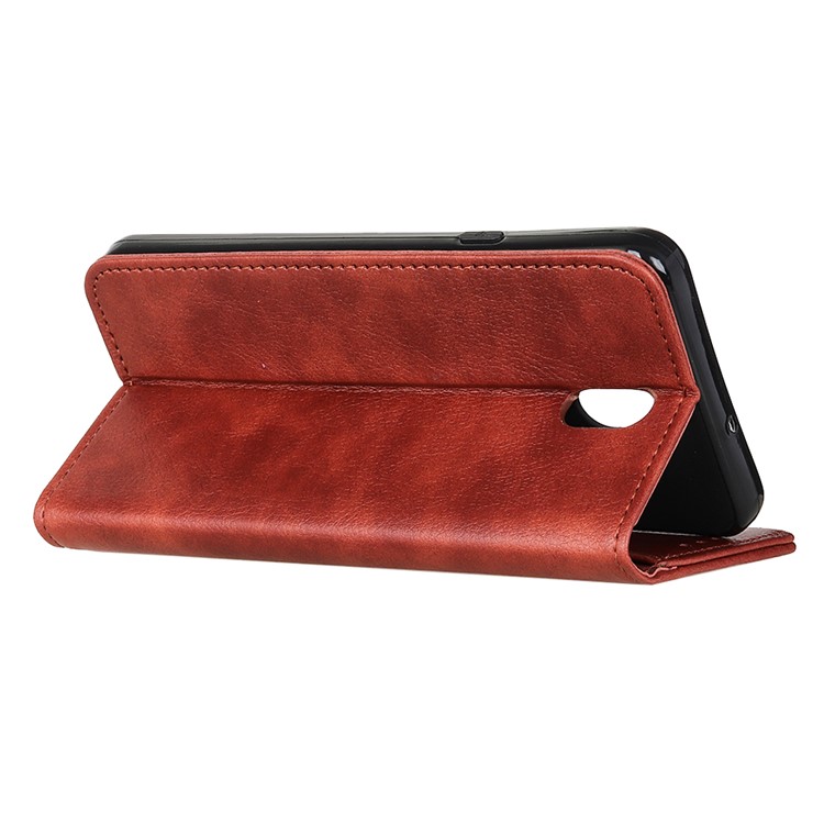 Auto-absorbed Litchi Texture Split Leather Wallet Case for Xiaomi Redmi 8A - Brown-8