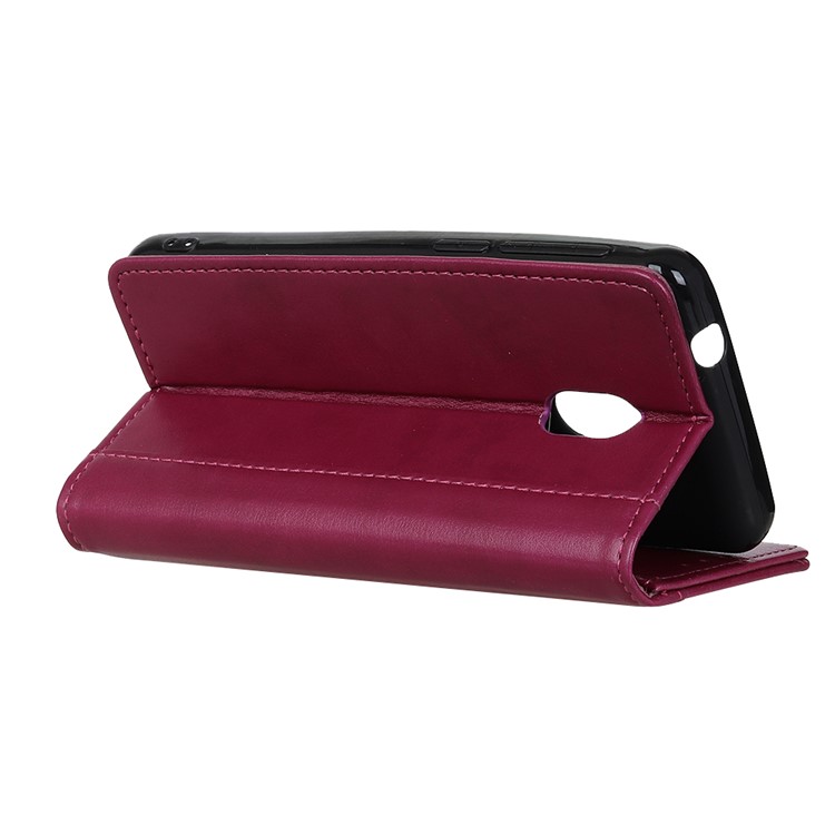 Wallet Leather Stand Case for Xiaomi Redmi 8A - Wine Red-11