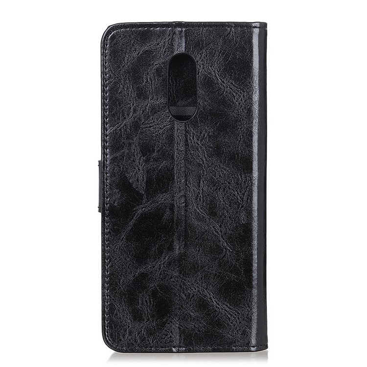 Double Buckles Crazy Horse Leather Wallet Case for Xiaomi Redmi 8A - Black-3