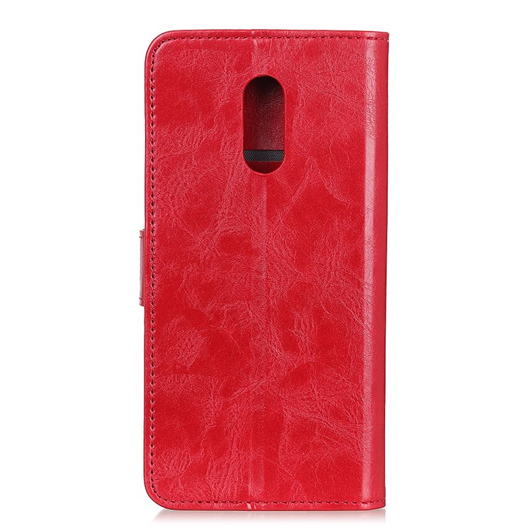 Double Buckles Crazy Horse Leather Wallet Case for Xiaomi Redmi 8A - Red-3