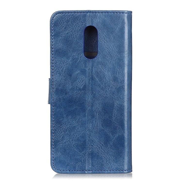 Double Buckles Crazy Horse Leather Wallet Case for Xiaomi Redmi 8A - Blue-3