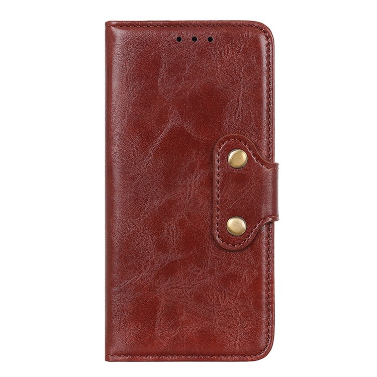 Double Buckles Crazy Horse Leather Wallet Case for Xiaomi Redmi 8A - Brown-2