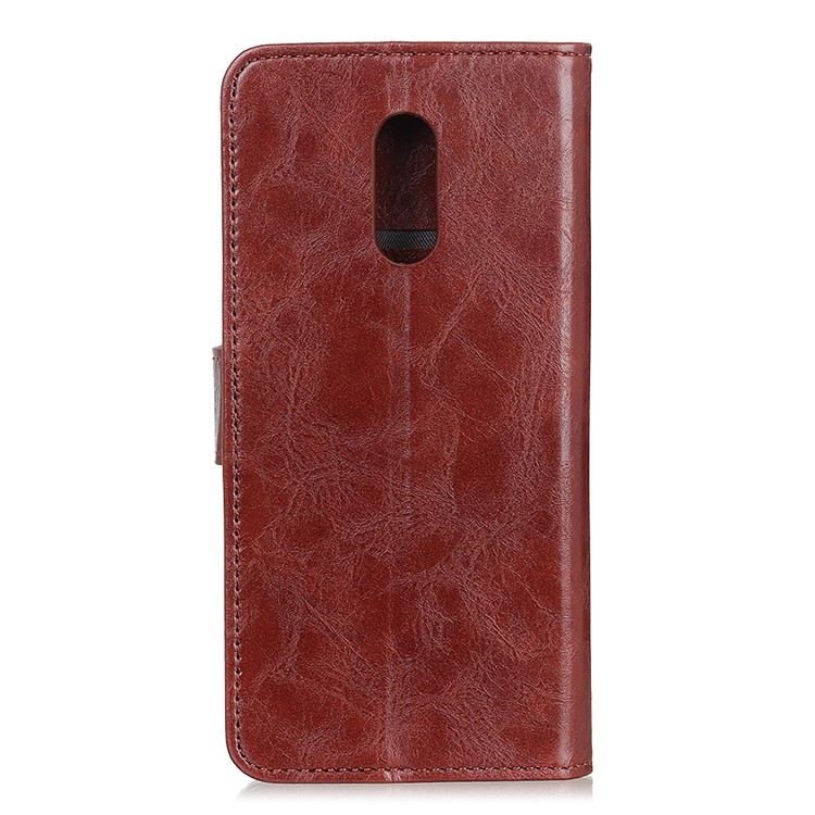 Double Buckles Crazy Horse Leather Wallet Case for Xiaomi Redmi 8A - Brown-3