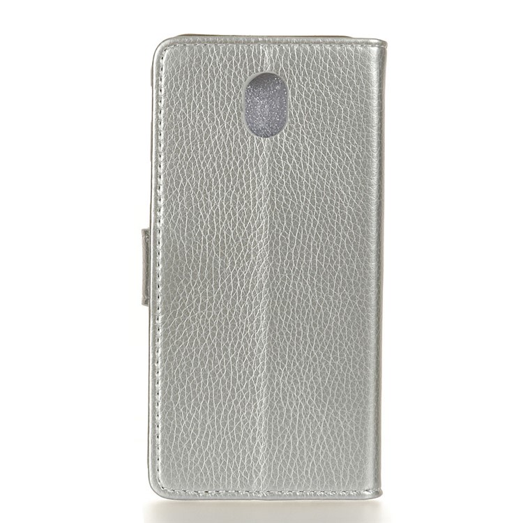 Cubierta De Cuero Textura De La Piel De Litchi Con Soporte De La Carpeta Para Xiaomi Redmi 8A - Plata-10