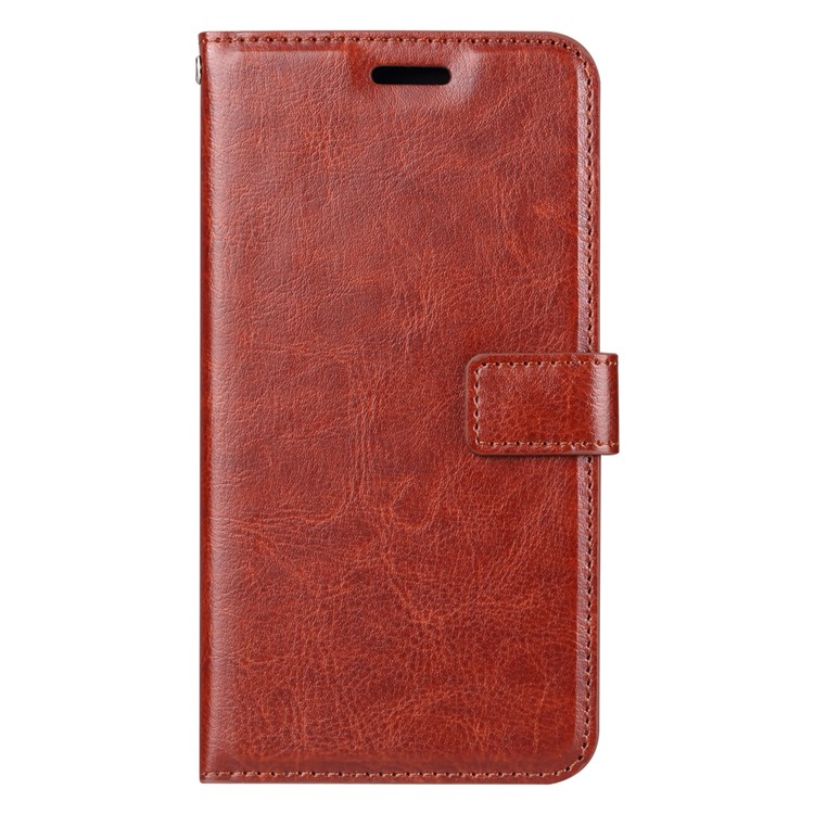 For Xiaomi Redmi 8A Crazy Horse Texture Wallet Stand Leather Casing Shell - Brown-2