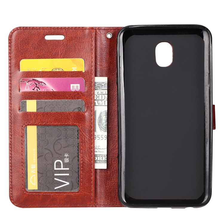 For Xiaomi Redmi 8A Crazy Horse Texture Wallet Stand Leather Casing Shell - Brown-4