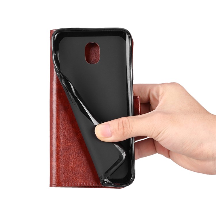 For Xiaomi Redmi 8A Crazy Horse Texture Wallet Stand Leather Casing Shell - Brown-6