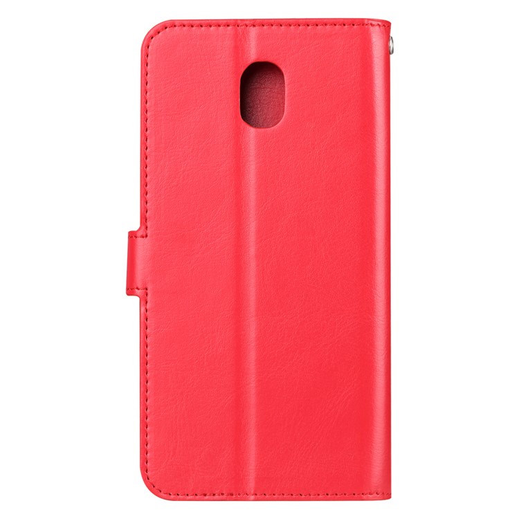 For Xiaomi Redmi 8A Crazy Horse Texture Wallet Stand Leather Casing Shell - Red-3