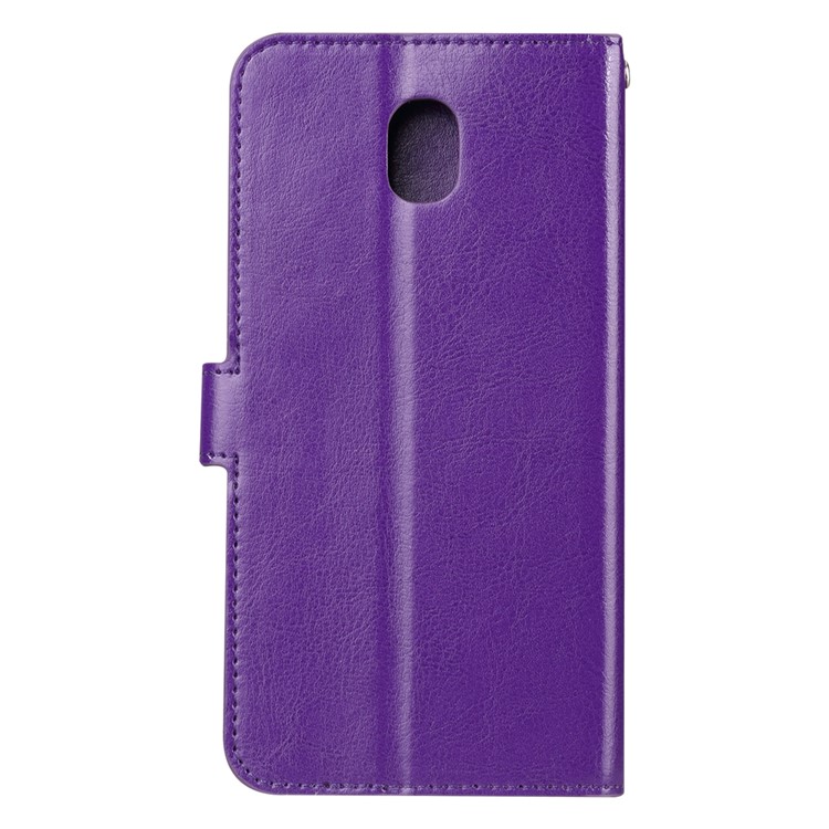For Xiaomi Redmi 8A Crazy Horse Texture Wallet Stand Leather Casing Shell - Purple-3