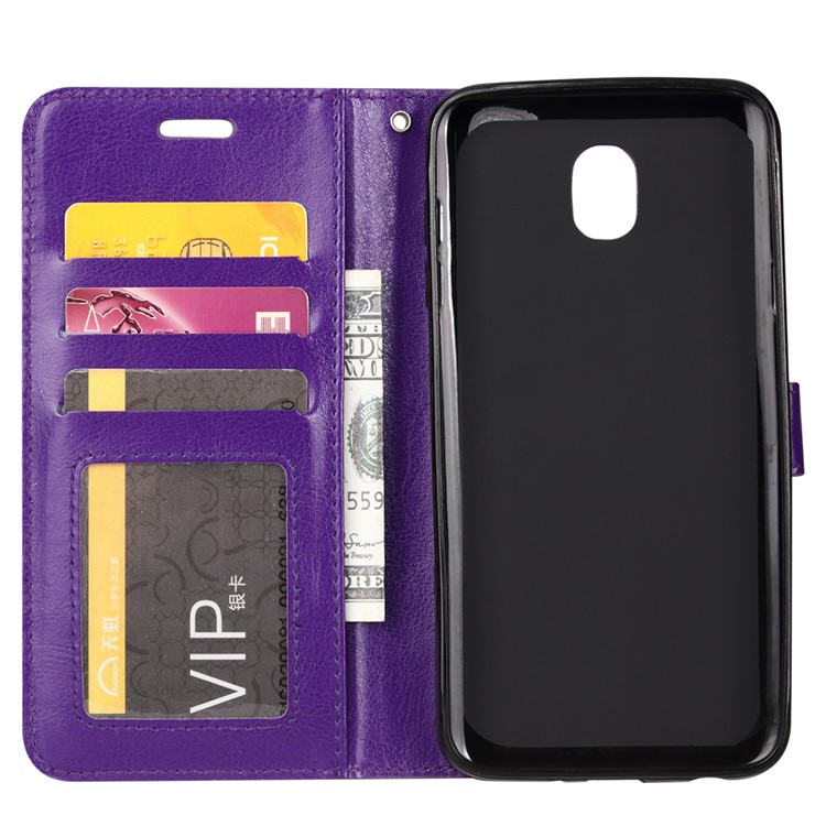 For Xiaomi Redmi 8A Crazy Horse Texture Wallet Stand Leather Casing Shell - Purple-4