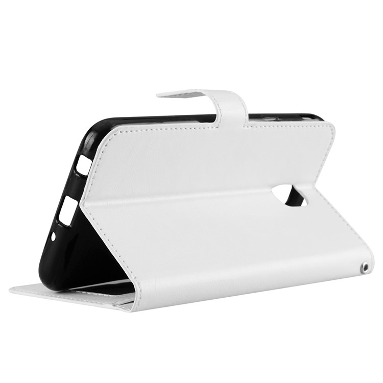 Para Xiaomi Redmi 8A Crazy Horse Textura Carteira Ficar Shell Invólucro De Couro - Branco-5