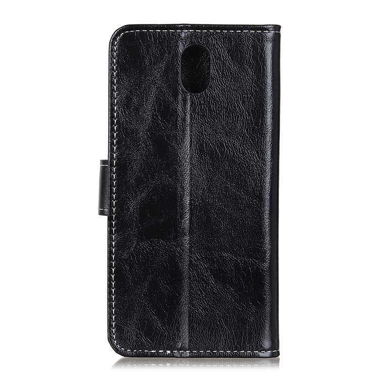 Crazy Horse Texture Vintage Leather Case Wallet Stand Phone Shell for Xiaomi Redmi 8A - Black-2