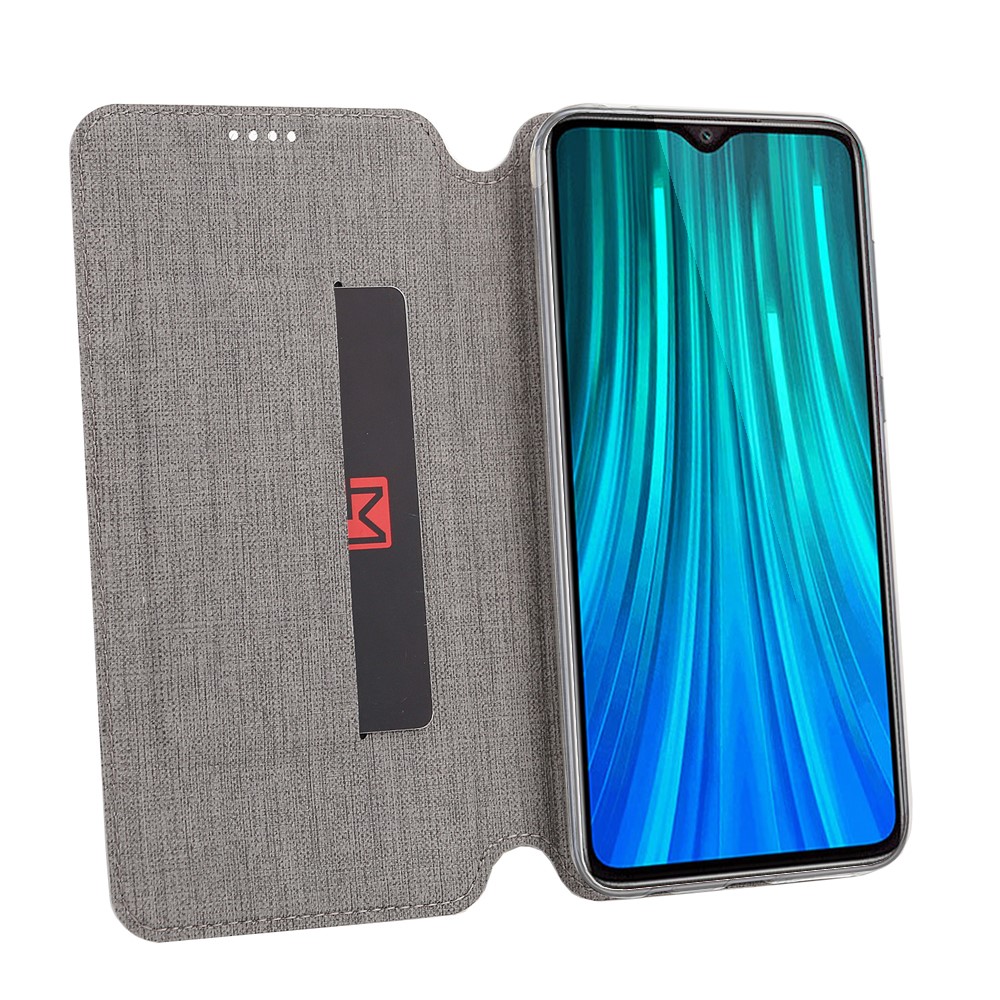 VILI DMX Cross Texture PU le Cuir Stand Case Avec Fente de Carte Pour Xiaomi Redmi Note 8 Pro - Gris