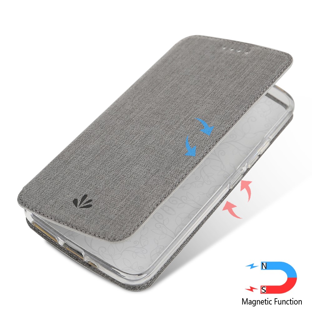 VILI DMX Cross Texture PU Leather Stand Case with Card Slot for Xiaomi Redmi Note 8 Pro - Grey-16